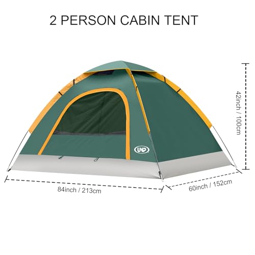 Image of unp 6 Person 4 Season Dome Tent, Easy to Set Up for Camping & Hiking, Lightweight & Portable, Green