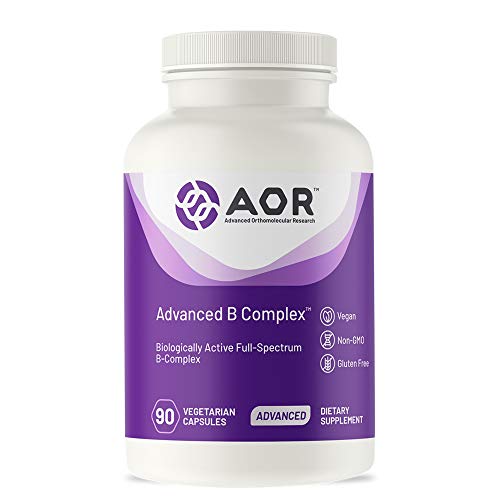 AOR, Advanced B Complex, Multivitamin Support for Energy, Stress and Metabolism, Dietary Supplement, 90 Capsules (90 Servings)