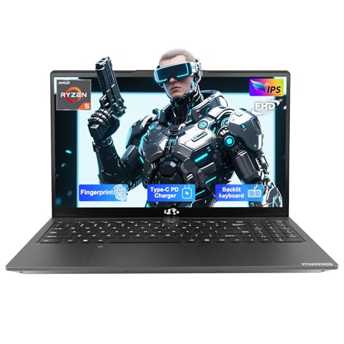 NIMO 17.3" IPS FHD-Gaming-Laptop, AMD Ryzen 5 6600H 16GB DDR5 RAM 1TB SSD (Beat i7-1165G7 Up to 4.5GHz) Radeon 660M GPU-Computer with 100W Type-C Backlit Keyboard Fingerprint