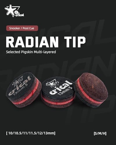CRICAL Punteras para Taco de Billar, 13mm, Cuero de Cerdo Premium japonesa, 6 Capas, Dureza Soft, Medium, Hard miniatura 2