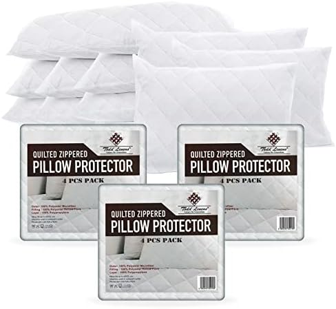 Pillow Protectors 2 Pack Quilted - Breathable 85 gsm Microfiber Pair Pillow Protectors 2 Pack White 50x75 cm