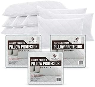 Pillow Protectors 2 Pack Quilted - Breathable 85 gsm Microfiber Pair Pillow Protectors 2 Pack White 50x75 cm