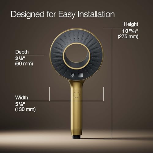 KOHLER K-28681-Y-2MB SpaViva Two-Function Handheld Showerhead, Round High Pressure Shower Head, Compatible with SpaViva Cleansing Device, 2.5 GPM, Vibrant Brushed Moderne Brass - image 3