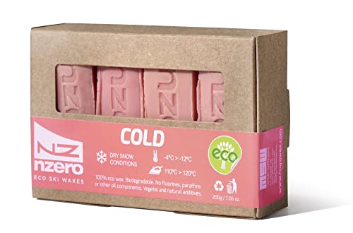 NZEROWAX - Bloc de Fart Cold Froide Rose - 200g (50gx4) | Fart Végétale Écologique Conditions Neige Sèche -4ºC/-12ºC