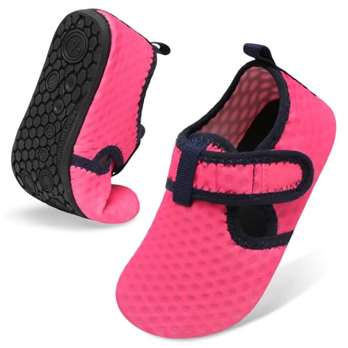 Image of LeIsfIt Kids Water Shoes Girls Boys Quick Dry Aqua Socks Breathable Swim Shoes Non-Slip Barefoot Socks for Beach Surf