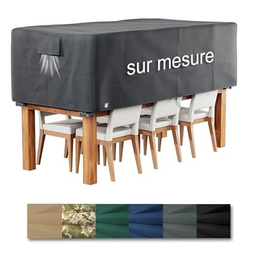 Epic Tube Housse sur Mesure, de Taille personnalisée, Salon de Jardin, pour Objets rectangulaires, carrés (par ex. pour Les Tables) Oxford 600D, imperméable avec...