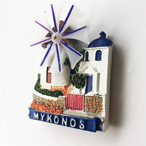 Imán Decorativo de Nevera Mykonos Grecia 3D miniatura 4