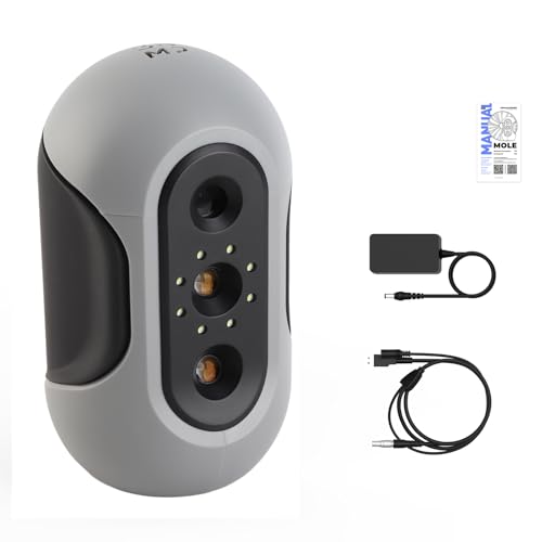 Handheld 3D Scanner 0.05mm Accuracy 10FPS Scanning Black Objects Realistic Color & Textures Support 15-1500mm 3D Model