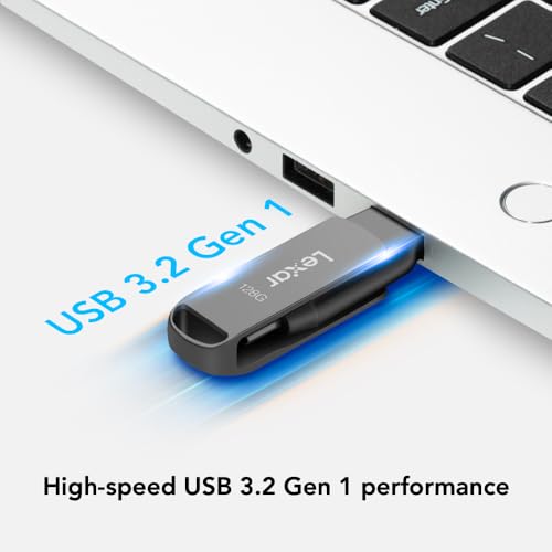 Image of Lexar 128GB JumpDrive Dual Drive D400 USB 3.1 Type-C and Type-A Flash Drive, Up to 130MB /s Read (LJDD400128G-BNQNU)