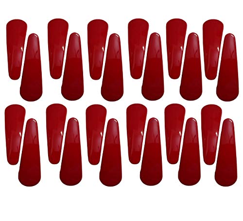 Image of MANODHRUVA Plastic Tiktak Hair Clips for Women and Girls, 5.5 cm, Red, Pack of 12 Pairs (Means total 24 Clips) (Red)