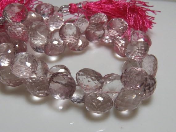 Quartz rose perles oignons facettées pour atelier DIY création bijoux bohèmes