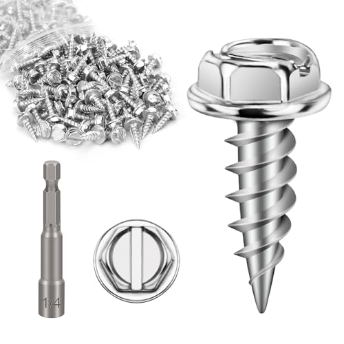 150 Tornillos Autoperforantes Hexagonales 1/2" Acero Inox miniatura 1