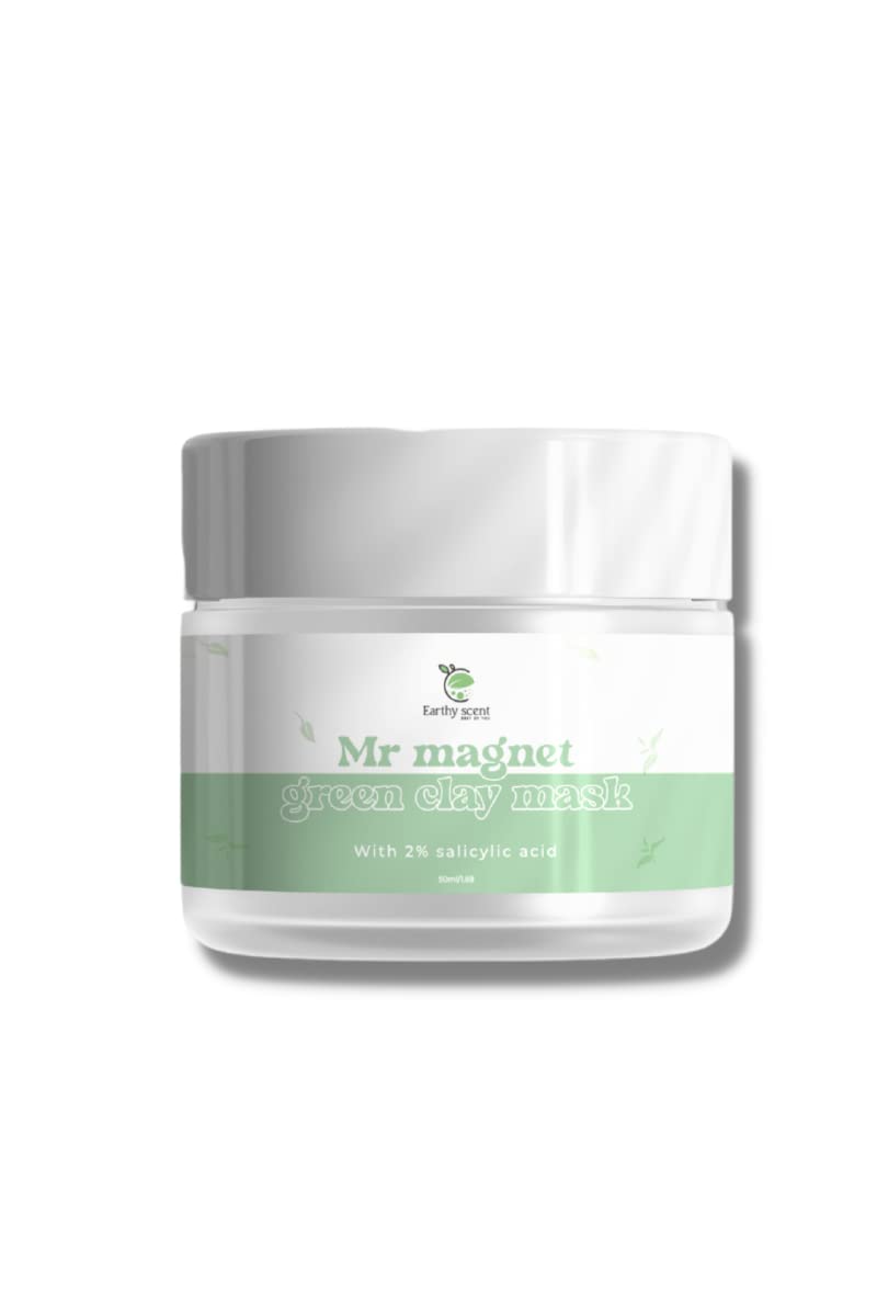 Earthy scent-best of you Mr Magnet Clay Mask With 2% Salicylic Acid For Acne,Blackheads,Whiteheads,Oil Control,Open Pores & Skin Tightening With Tea Tree Oil,French Green & Bentonite Clay
