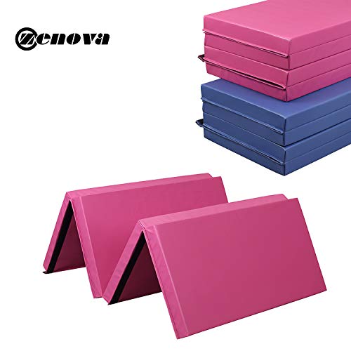 ZENOVA Gymnastics Mat Super Thick 3 inch Folding Landing Mat Heavy Duty Gym