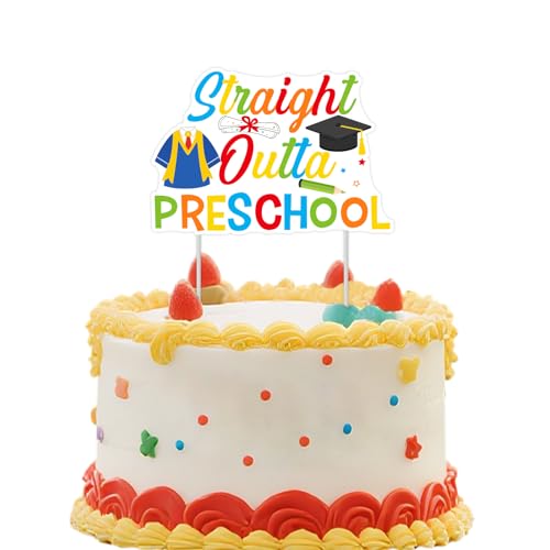 Jollyboom Pre-K Graduation Decorations, Straight Outta Preschool Cake Topper for Class of...