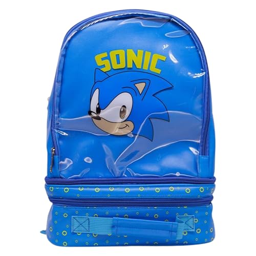 Zonacriativa - Mochila 3 em 1 Sonic com lancheira térmica removível | Material resistente e ideal para carregar tudo nas aventuras com velocidade