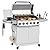 Royal Gourmet GA6406W 6 Burner Propane Gas Grill with Foldable Right-Side Table, 74,000 BTUs, Cabinet Style BBQ Grill with Side Burner for Barbecue Grilling & Backyard Cooking, White