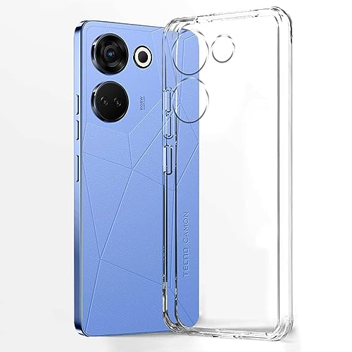 Image of Rubber Back Cover for Tecno CK6 / Camon 20 - Transparent