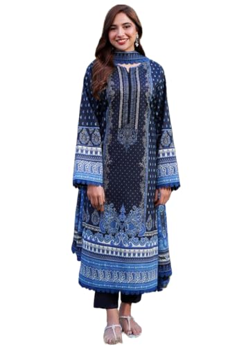 Image of GoSriKi Women's Rayon Viscose Printed Straight Pakistani Suits for Women Kurta Set