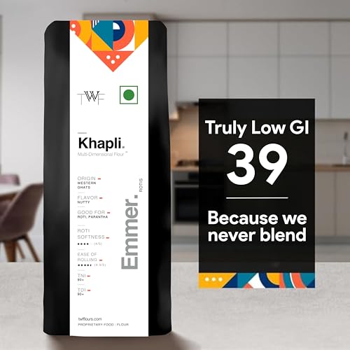 Image of TWF Stone ground Khapli Wheat Flour | 20 Kg | Clinically Certified Low GI of 39 | No Blending - 100% Khapli Atta | Diabetic-Friendly | High Fiber & Protein | Emmer Atta