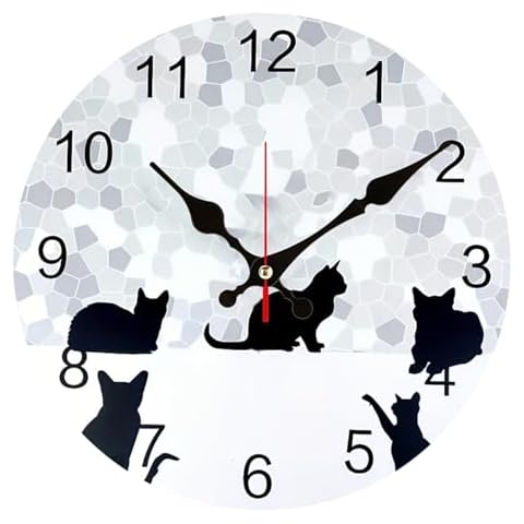 astylishome 12 Inch Silent Cat Clock Cover