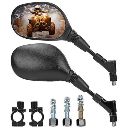 KEMIMOTO ATV Mirrors Multi-angle Adjustable 10MM Motorcycle Mirro...