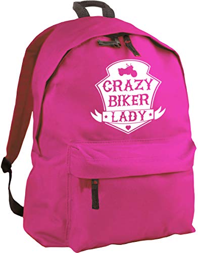 Hippowarehouse Crazy biker lady backpack ruck sack Dimensions: 31 x 42 x 21 cm Capacity: 18 litres