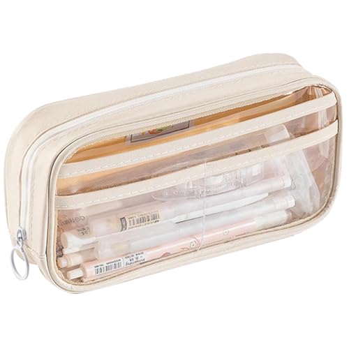 Estuche transparente de gran capacidad | Bonito estuche estético para lápices | Bolsa de papelería transparente multifuncional | Práctica bolsa para bolígrafos, suministros escolares, multicolor, 1