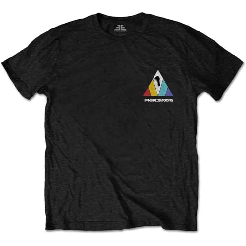 Official Imagine Dragons - Evolve Logo (with Backprint) - Black Unisex T Shirt (Large)