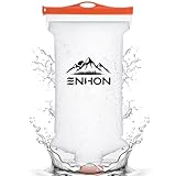 Enhon 2L Water Bag for Hiking Compatible with 28mm Sawyer Water Filter, Durable TPU Material Collapsible Bladder for Camping Fishing or Traveling, PVC Free Squeeze Pouch