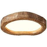【FABRICATION EN RÉSINE DE QUALITÉ SUPÉRIEURE】 Fabriqué en résine durable et légère, ce luminaire imite à la perfection les motifs complexes du bois naturel, sans les contraintes d'entretien. Sa robustesse lui assure une beauté et une stabilité durables, tandis que sa source lumineuse LED offre un éclairage efficace et homogène, s'intégrant harmonieusement à son esthétique unique.
