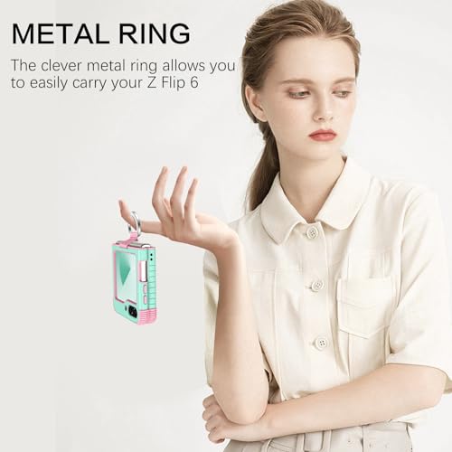 Image of BENTOBEN for Samsung Galaxy Z Flip 6 5G Case with Ring, Heavy Duty 2 in 1 Full Body Rugged Galaxy Z Flip6 Case Girls Women Boy Men Shockproof Protection Cover for Samsung Z Flip 6 6.7 inch,Mint Green