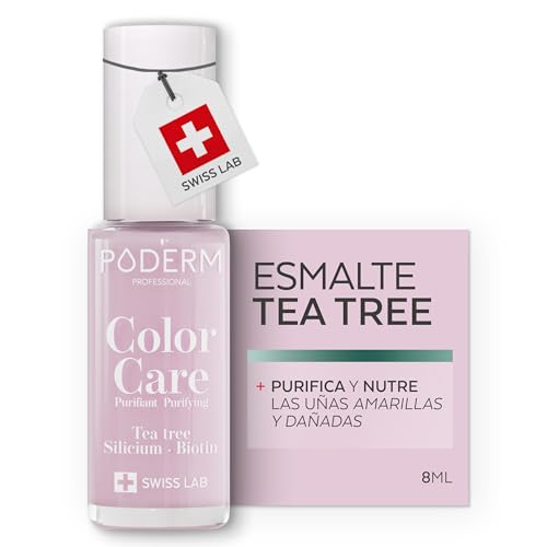 Poderm Esmalte Antimicótico para Uñas - Rosa Bebé – 8 ml | Antifúngico con Tea Tree, Silicio y Biotina | Fortalece, Repara y Cubre las Uñas Amarillas y Dañadas | Creado por una Podóloga en Suiza