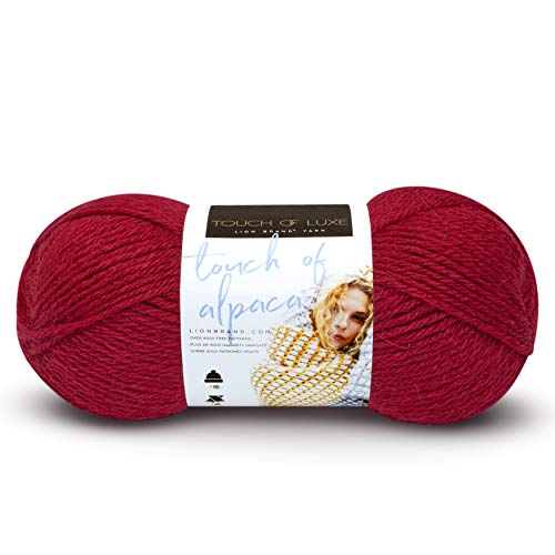 Lion Brand Hilos 674u00a0u0096u00a0113u00a0Touch de Alpaca, acrílico, Rojo, 20,32u00a0x 7,62u00a0x 7,62u00a0cm