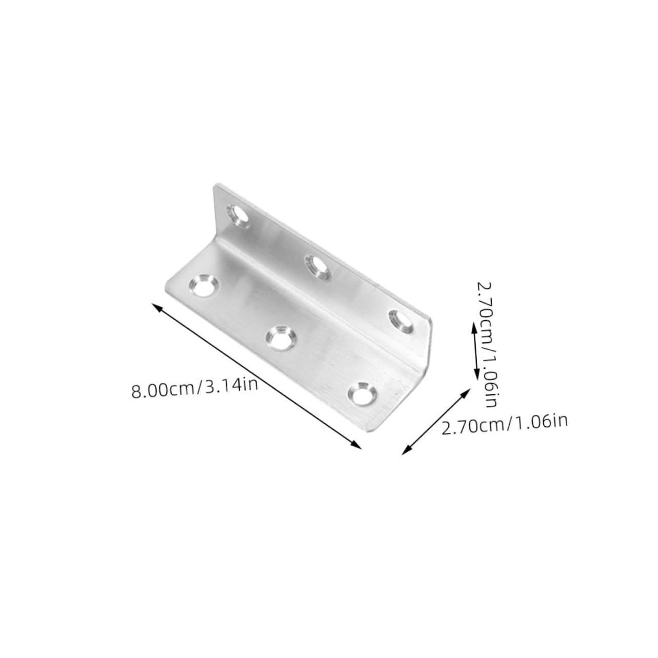 NAMOARLY Flat l Brackets 8 Pack 90 Degree Angle Stainless Steel for Wood Corner for Furniture