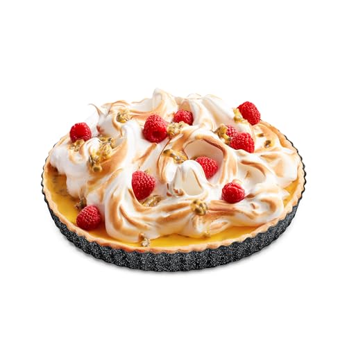 Bakken- Swiss Tart Pan – Quick Release Removable Base, Non-Stick Fluted Edge, Durable Steel - Create Perfect Pies, Fruit Tarts, and Quiches with Ease