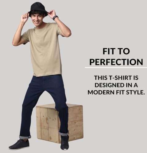 Image of ADRO Men's Cotton Regular Fit Combo Plain Solid T-Shirt Pack of 2