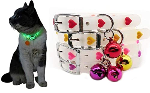 RvPaws Adjustable Multiple Colors Superb Style Pet Dog Rubber Silicone Cat Collar with Bell Puppy Collar Training Collar - Pack of 1 Pcs (B09J2BBH6R) Amazon Price History, Amazon Price Tracker