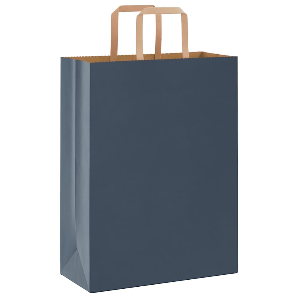 vidaXL Sacchetti di Carta 50 pz con Manici Neri 32x22x24 cm, Sacchetto di Carta, Sacchetto Regalo di Carta, Sacchetto Regalo di Carta