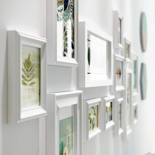G-Y Pared De La Foto Marco De Madera Pared Dormitorio Sala De Estar Creativo 13 Combinación De Imágenes (Color : Blanco)