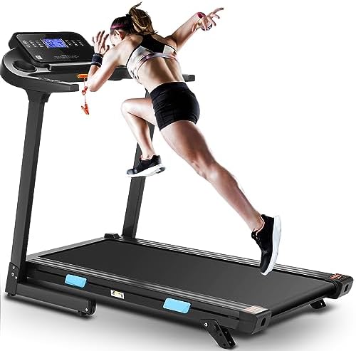ANCHEER Incline Treadmill for Home, 3.25HP Folding Treadmill 300 lb Capacity, Electric Walking Running Treadmill Machine with App Control