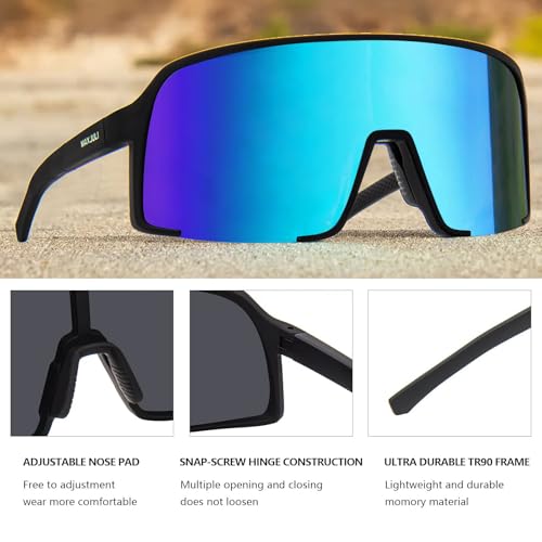 Image of MAXJULI Polarized Sunglasses for Men Women, Windproof Outdoor Sports Cycling Running UV400 Protection Sun Glasses 8121