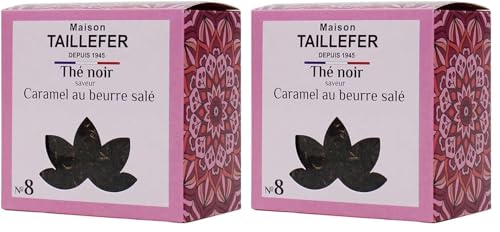 Maison Taillefer Thé noir saveur Caramel au beurre salé boite 60g (Lot de 2)