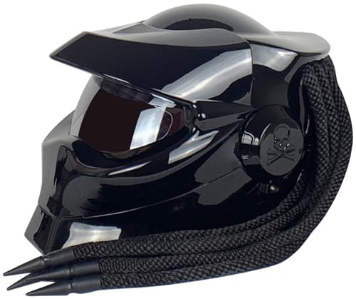 Motorrad-Integralhelm Integrierter Zöpfe Und Warnlichter...