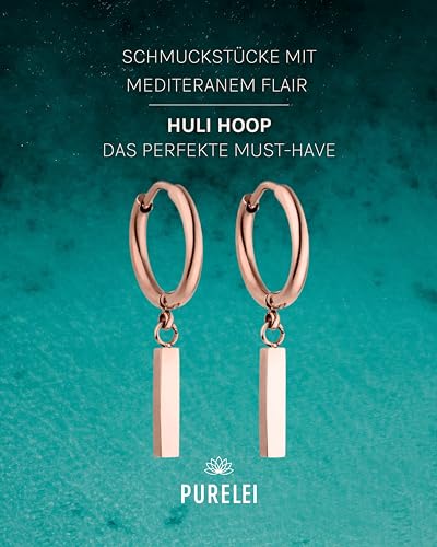 Purelei Huli Hoop Creole Ohrringe (Roségold) – Damenohrringe aus langlebigem Edelstahl – Wasserfeste Ohrringe Damen – 1,56 cm Durchmesser… – Ansicht 2