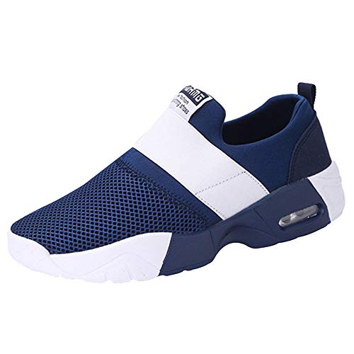 zpllsbratos Chaussures Air Running Sport Fitness Femme Homme Baskets sans Lacets Mesh Respirante Outdoor Marche Gym Fitness(Bleu,42 EU) Cover