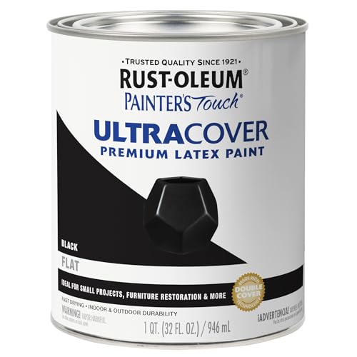 Rust-Oleum 1976502 Painter's Touch Latex Paint, Flat Black...