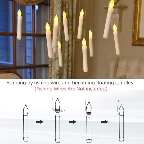 Homemory HMGLHST12ZS 12Pcs Flameless Led Taper Candles Lights thumb #2