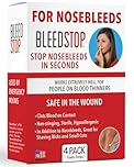 BleedStop First Aid for Blood Clotting, Trauma Kit, Blood Thinner Patients, Camping Safety, and Survival Equipment for Moderate to Severe Bleeding Wounds or Nosebleeds - (pack of 4), 18g