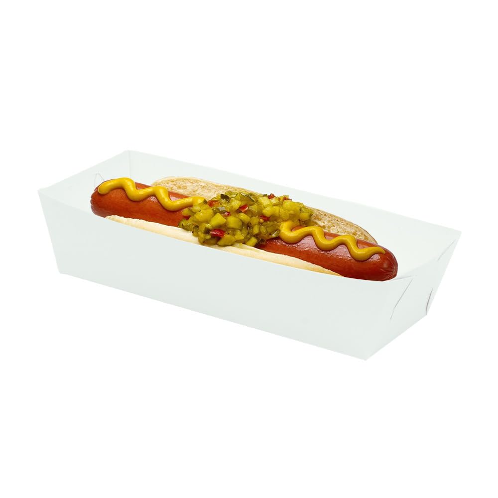 Alaboca Hot Dog Tray CH – 17x7x4 cm – 100 Pieces (white)